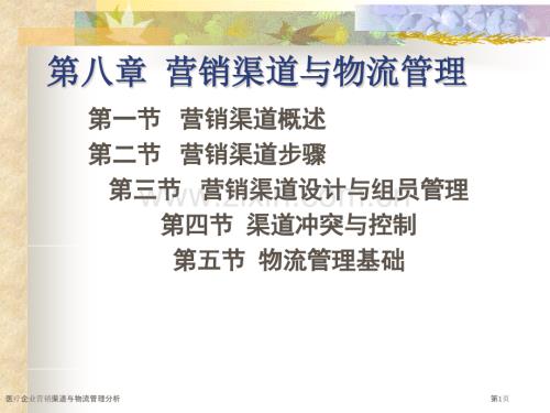 醫(yī)療企業(yè)營銷渠道與物流管理分析.pptx